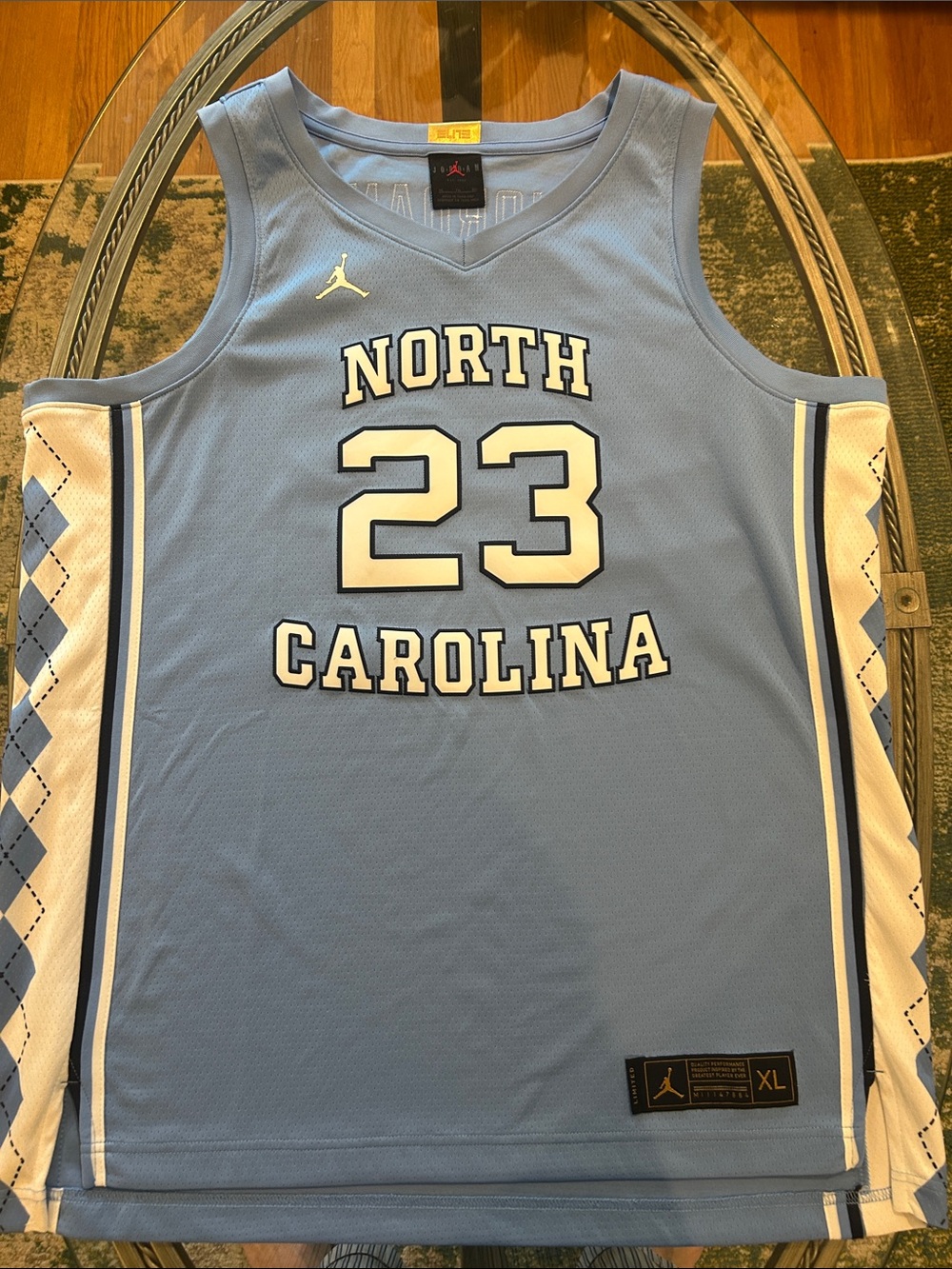 Jordan North Carolina #23 Carolina Blue Basketball Jersey